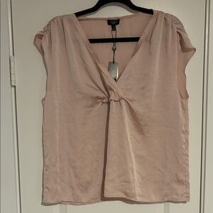 Talbots Cream V Neck Cap Sleeve Blouse